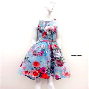AUDITIONS BACKLESS FLORAL CRINOLINE DRESS WOMEN COLOR MULTI SIZE S